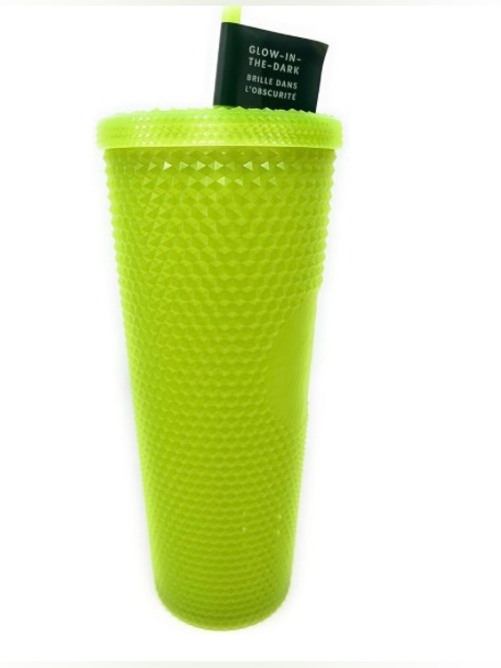 Starbucks Glow-In-The-Dark Neon Lime Textured Tumbler with Straw💚